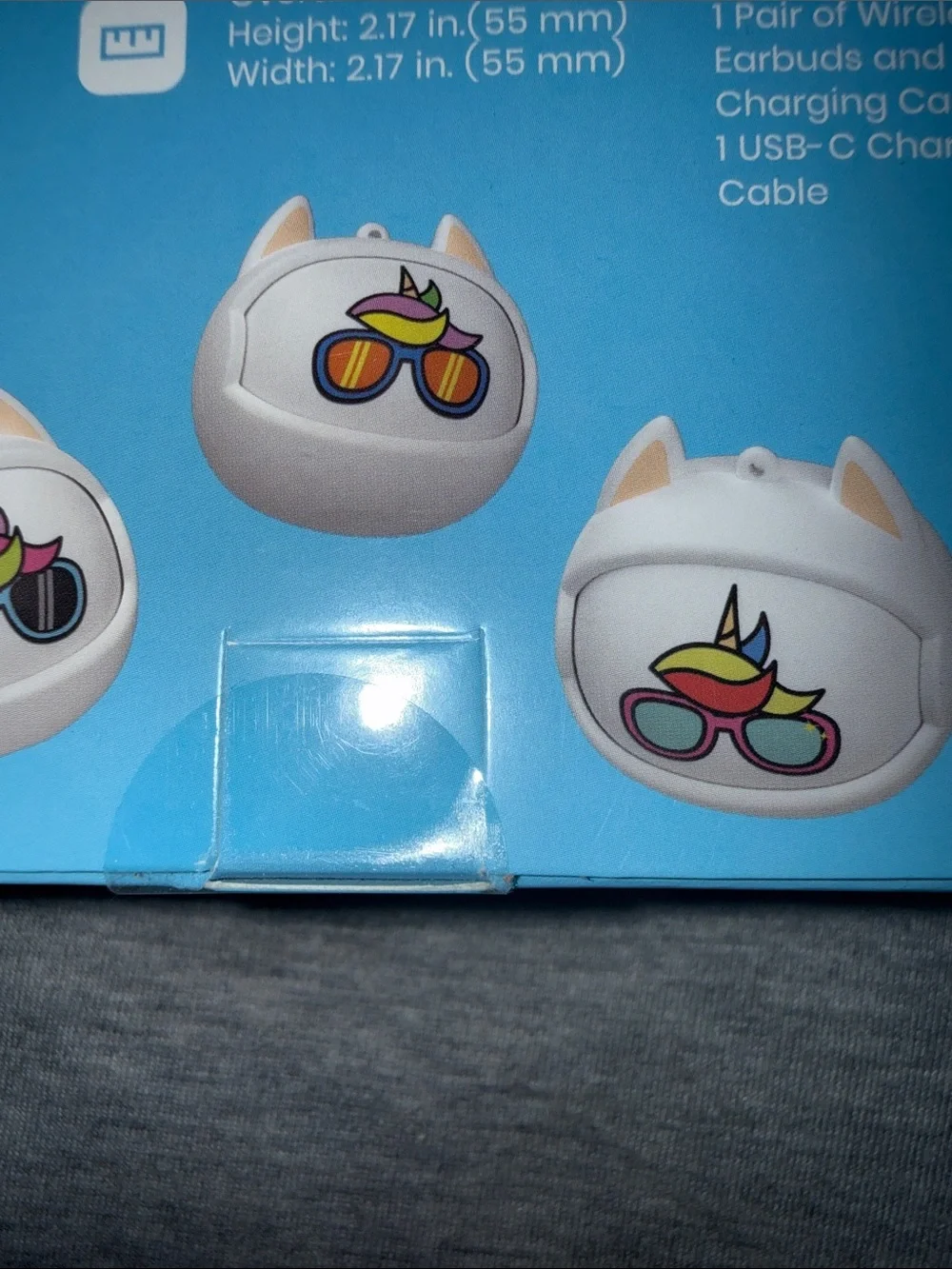 Unicorn TWS Earbuds Face Changing Case - Blue